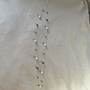 Black and silver long necklace